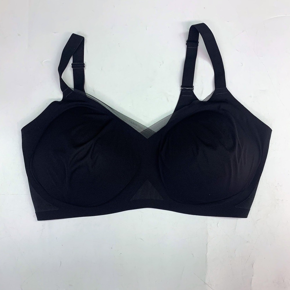 Honeylove Crossover Tulle Trim Full‎ Bra Adjustable Straps Hook & Eye Size 3X